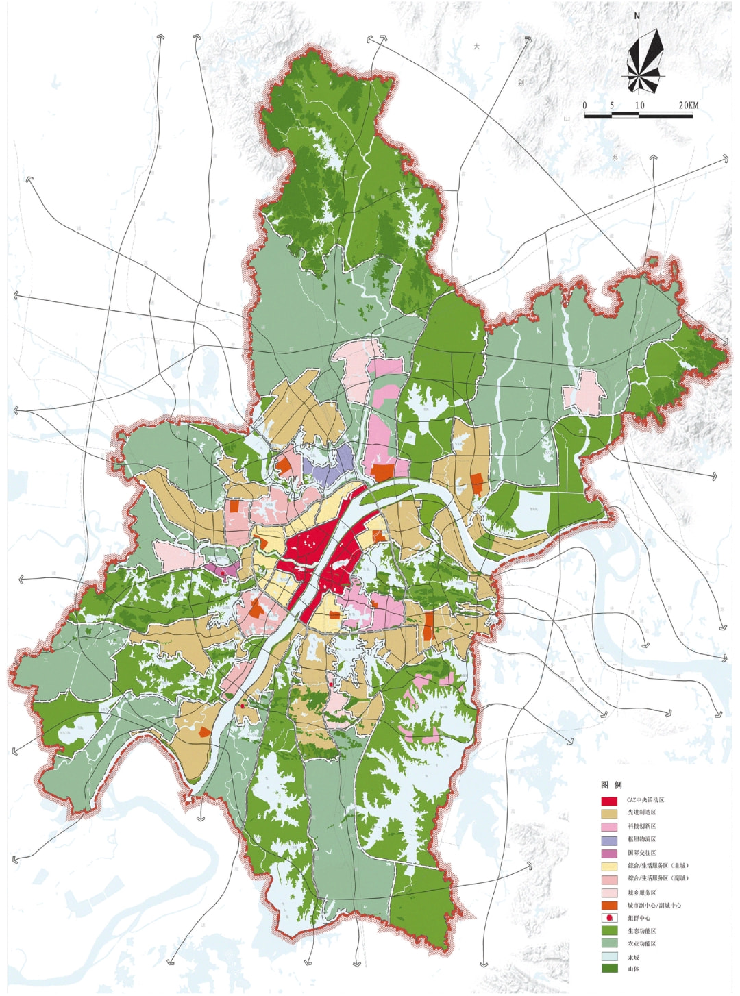 武汉城市布局图最新修订版